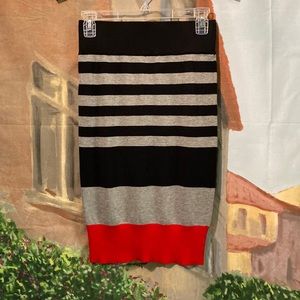 Derek Heart striped knit midi skirt